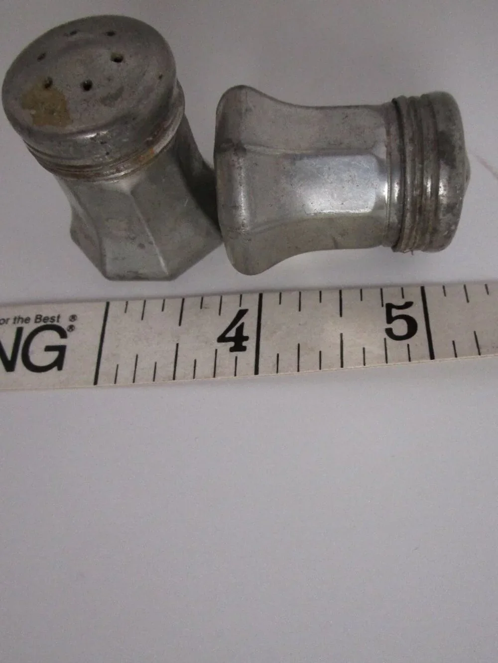 tiny pewter salt & pepper set